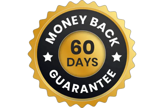 60 days money back guarantee logo for prodentim
