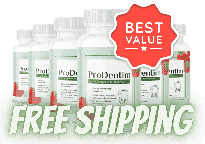 6 bottles of prodentim with free shipping logo providing the best value